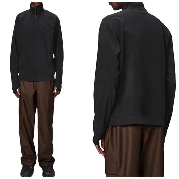 Rains Addis Fleece Half Zip Black XXL Unisex Lightweight Pullover - Picture 1 of 5
